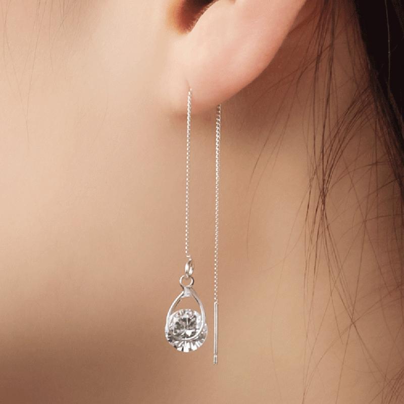 Lange Druppel Strass Oorbellen - Isalyn