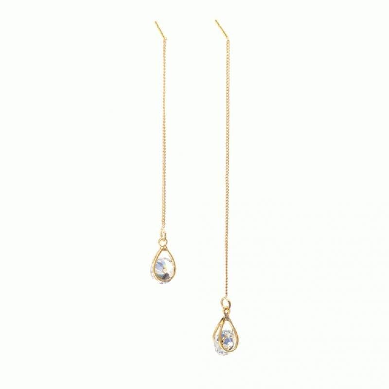 Lange Druppel Strass Oorbellen - Isalyn
