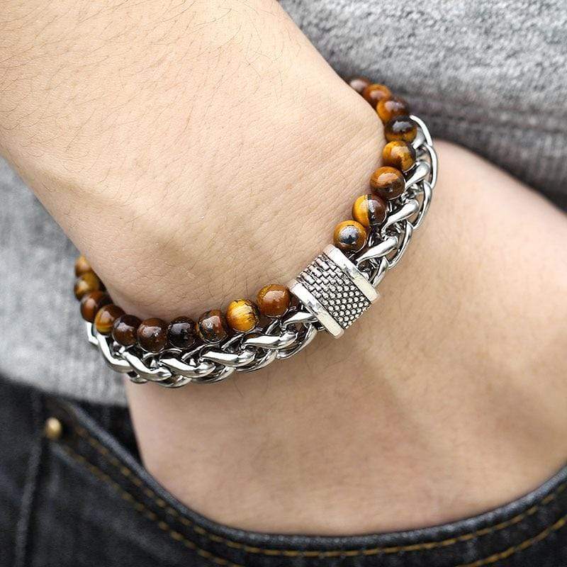 Heren Tijgeroog Kralenarmband "De Krijger" - Asher