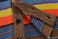 Gebreide Heren Cardigan met Kleurblok en Geometrisch Patroon – Leandro