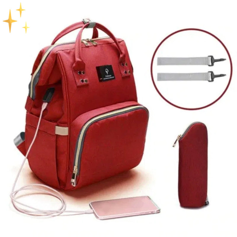 Stijlvolle Luiertas Rugzak met USB-oplader – ParentPack