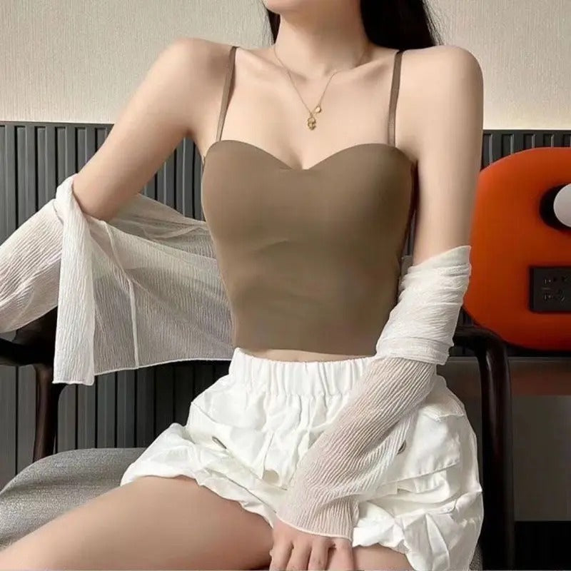 Set van 4 Luchtige Tanktops met Ingebouwde Bandeau BH - Tiana