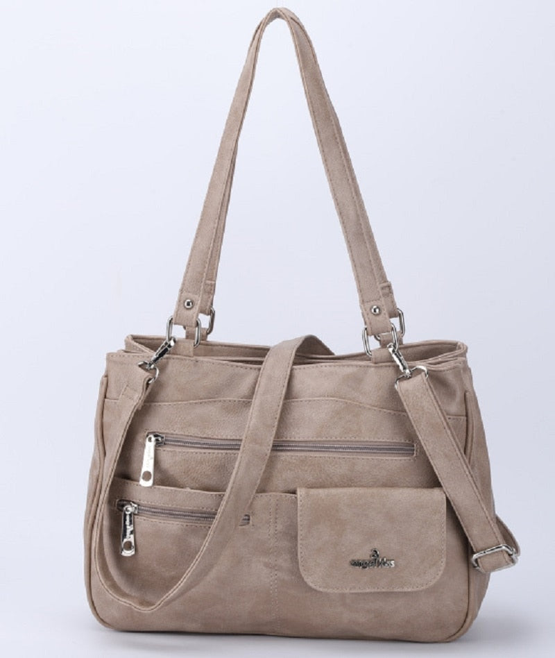 Multi-vakken Dames Schouder- en Crossbody Handtas – FlexiCarry