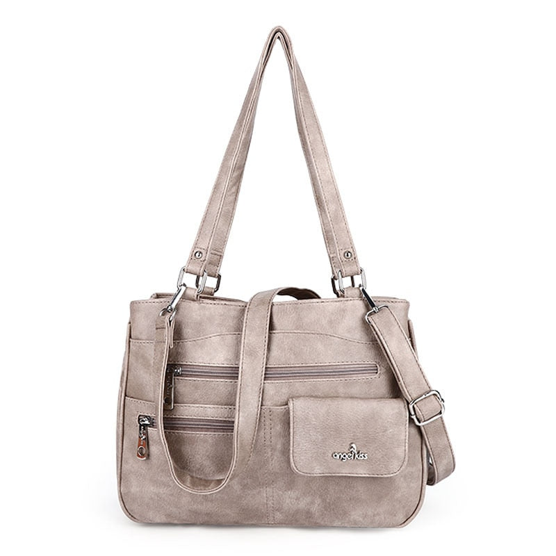 Multi-vakken Dames Schouder- en Crossbody Handtas – FlexiCarry