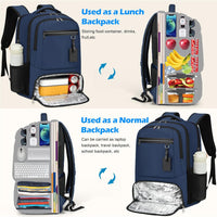 Waterdichte Laptop & Lunch Rugzak met USB Poort – Multi-Vak Reistas