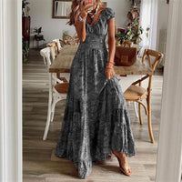 Luchtige dames maxidress met boho print & V-hals - Nayeli