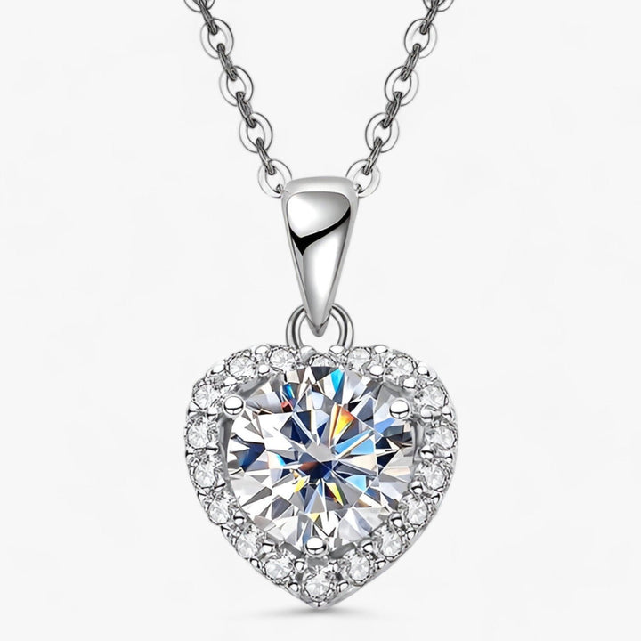 Moissanite Hart Hanger Ketting - Amouria