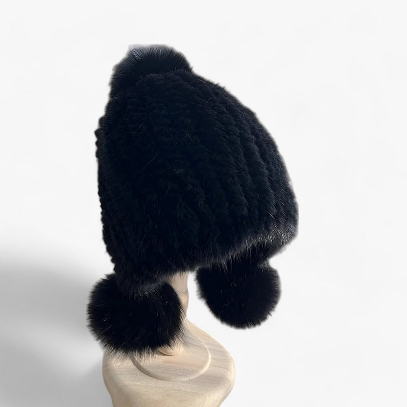Luxe Bontmuts van Wezel met Vosbont Pompon - Valeria