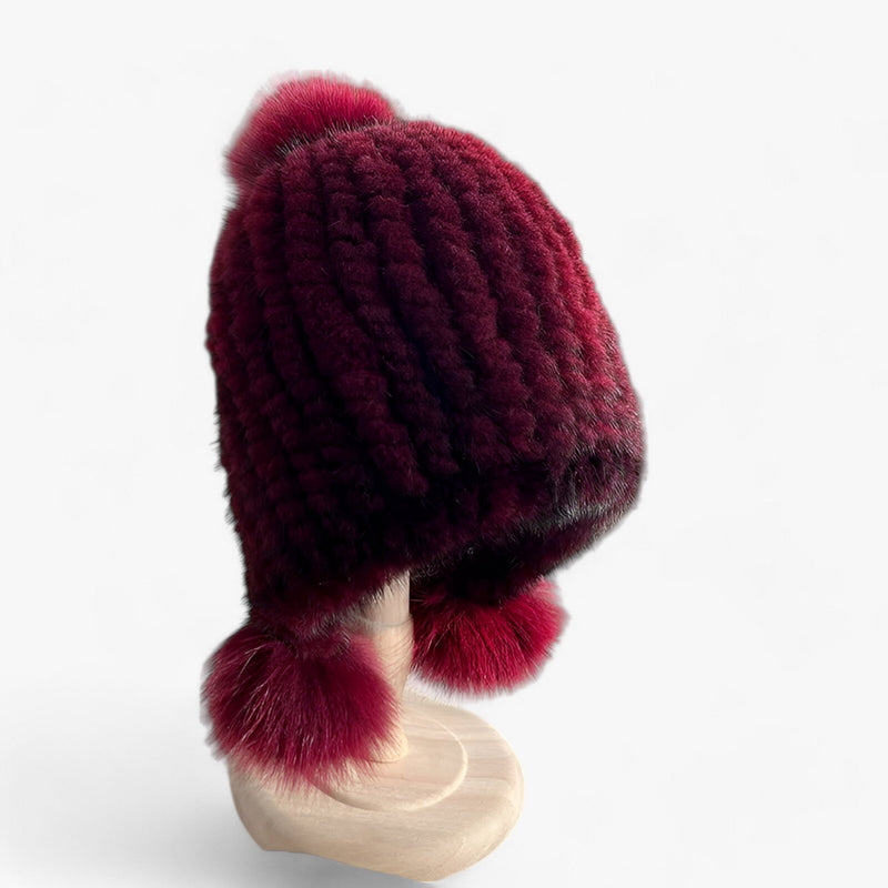 Luxe Bontmuts van Wezel met Vosbont Pompon - Valeria