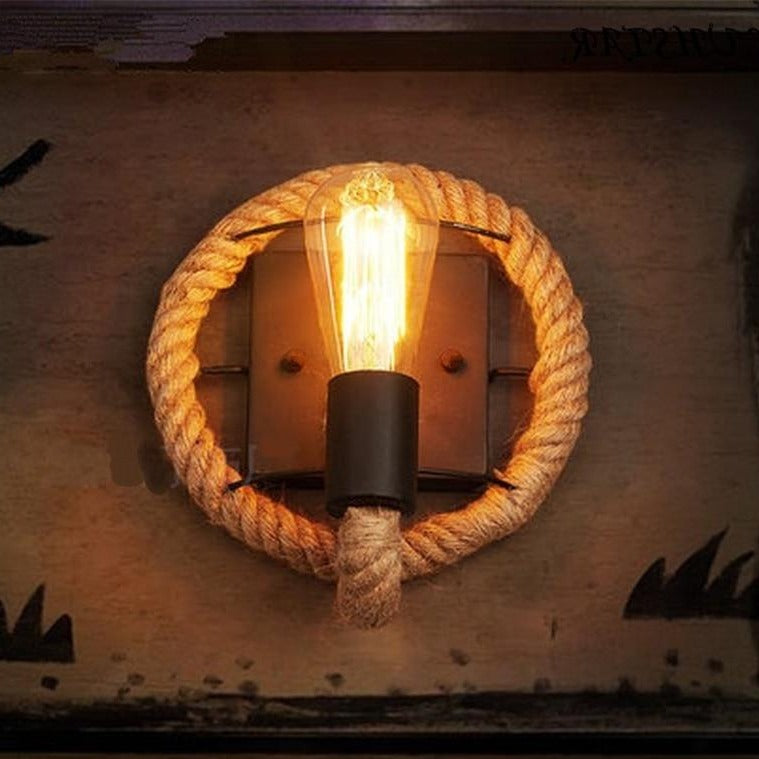 Vintage Touw Wandlamp - RusticRope