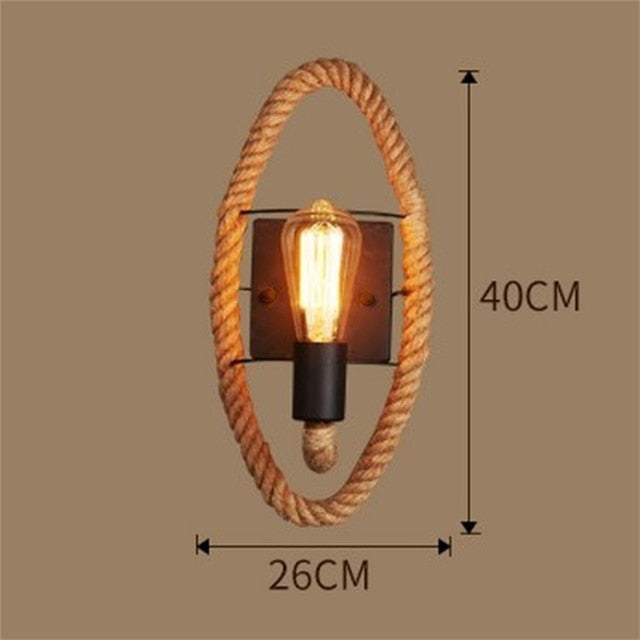 Vintage Touw Wandlamp - RusticRope