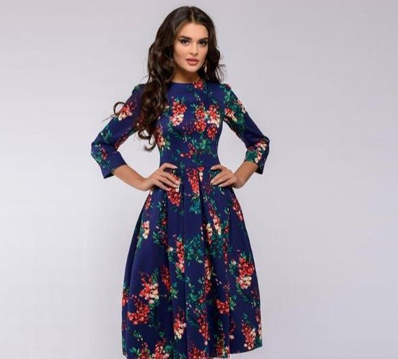 Retro Jurk met Bloemenprint – Florina