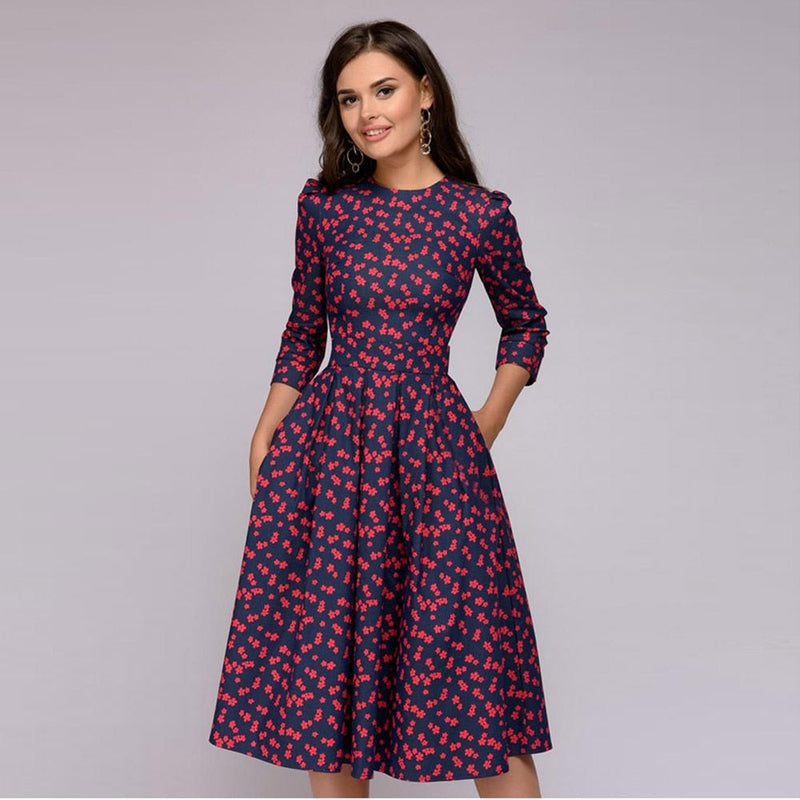 Retro Jurk met Bloemenprint – Florina