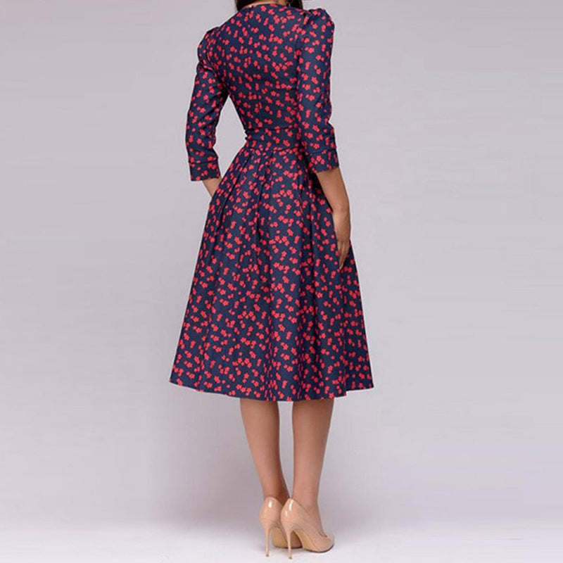 Retro Jurk met Bloemenprint – Florina