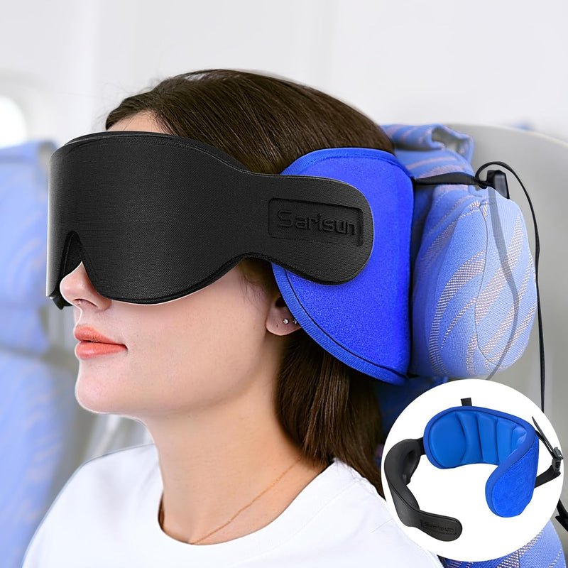 360° Reiskussen met Oogmasker en Hoofdsteunriem