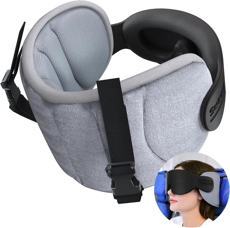 360° Reiskussen met Oogmasker en Hoofdsteunriem