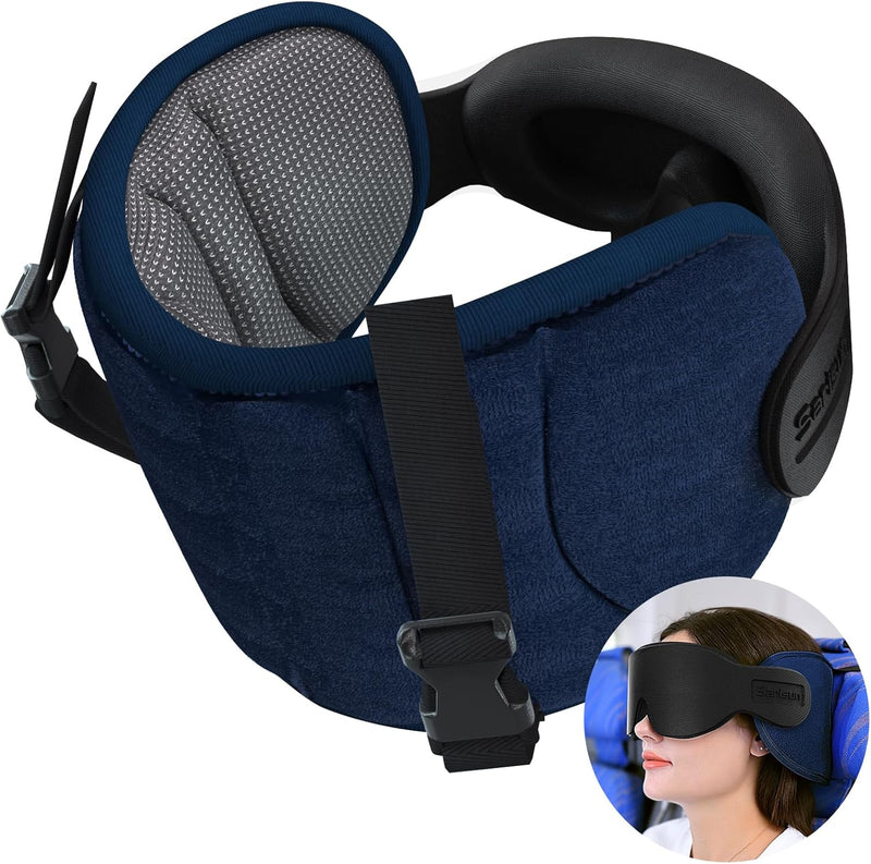 360° Reiskussen met Oogmasker en Hoofdsteunriem