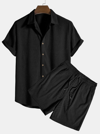 Stijlvolle heren zomer-set met shirt en corduroy shorts - SommerKern