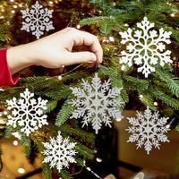 Sneeuwvlok Kerstornamenten Set - FrostedElegance