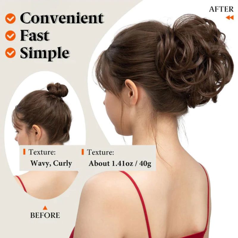 Messy Clip-in Bun met Zijclip – Elina