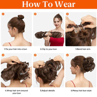Messy Clip-in Bun met Zijclip – Elina