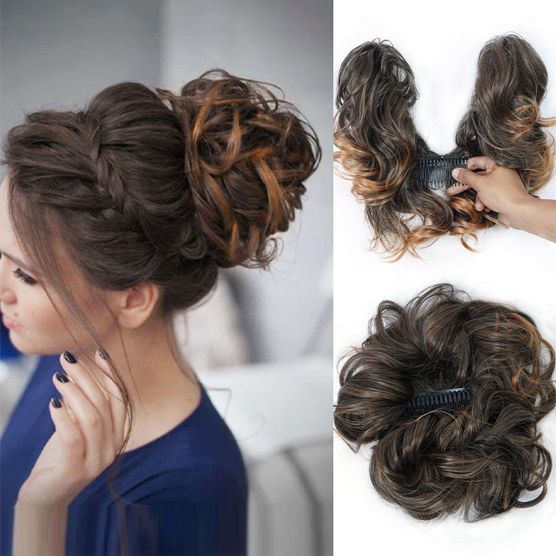 Messy Clip-in Bun met Zijclip – Elina