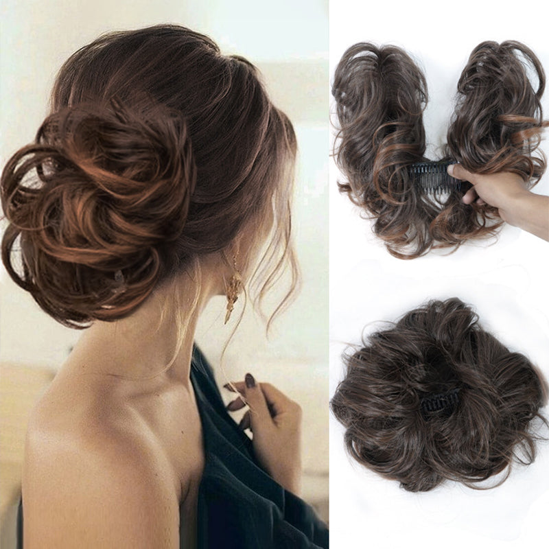 Messy Clip-in Bun met Zijclip – Elina
