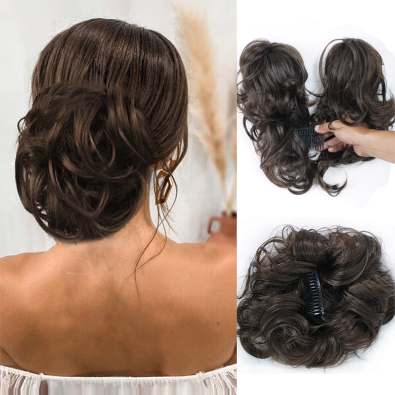 Messy Clip-in Bun met Zijclip – Elina