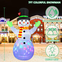 Opblaasbare Verlichte Sneeuwpop (213 cm) - SnowBright