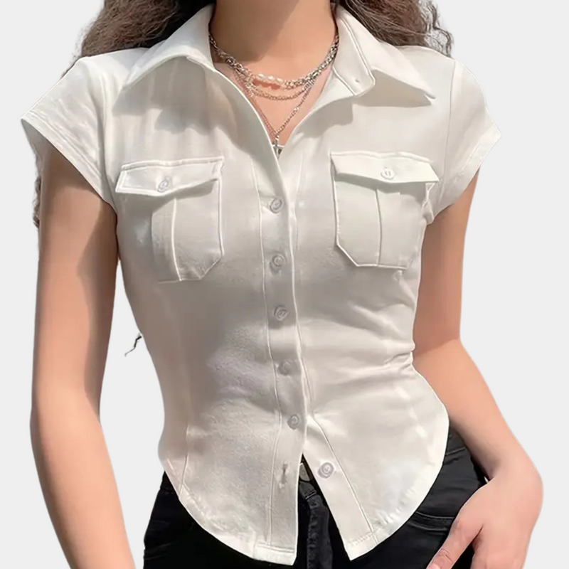 Veelzijdige Witte Dames Blouse - Nova
