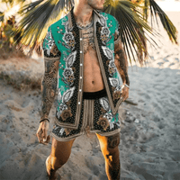 Tweedelige heren zomerset met patchworkprint – Malik