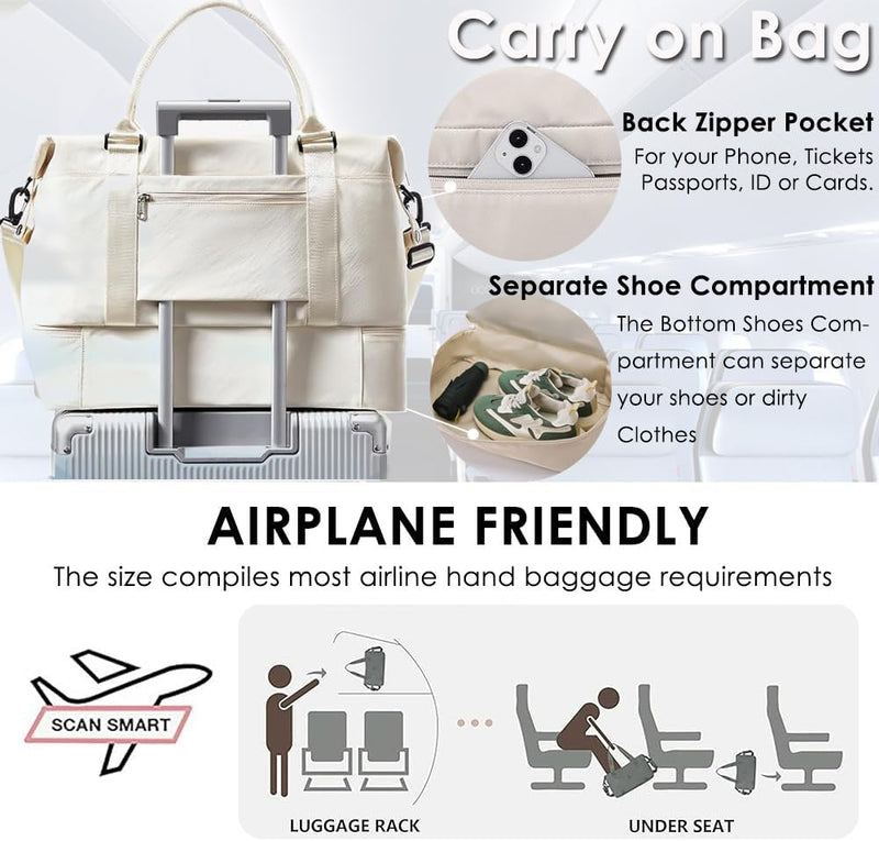 Grote Reis Duffle Bag met Schoenvak & Toilettas – Goedkeurd voor Handbagage