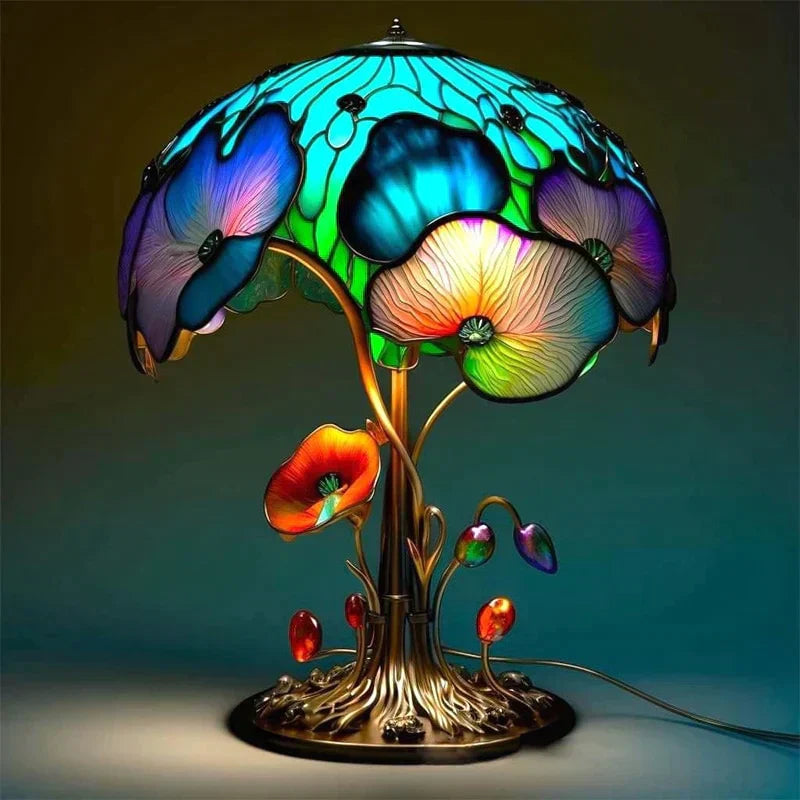 Betoverende Glas-in-lood Tafellamp - DreamGlow