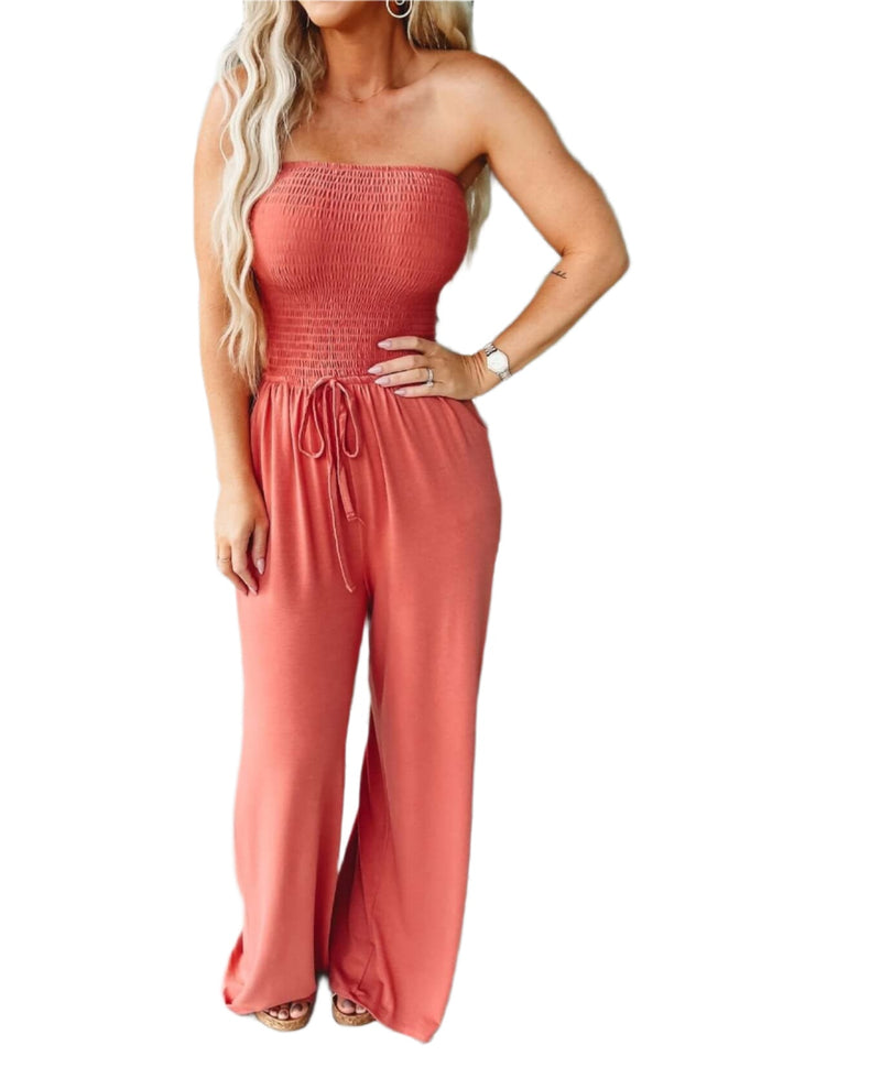 Off-Shoulder Zomerjumpsuit met Brede Pijpen – Camila