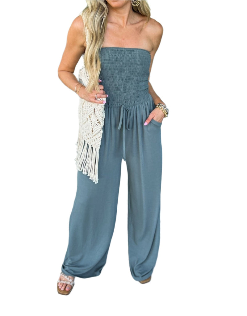 Off-Shoulder Zomerjumpsuit met Brede Pijpen – Camila