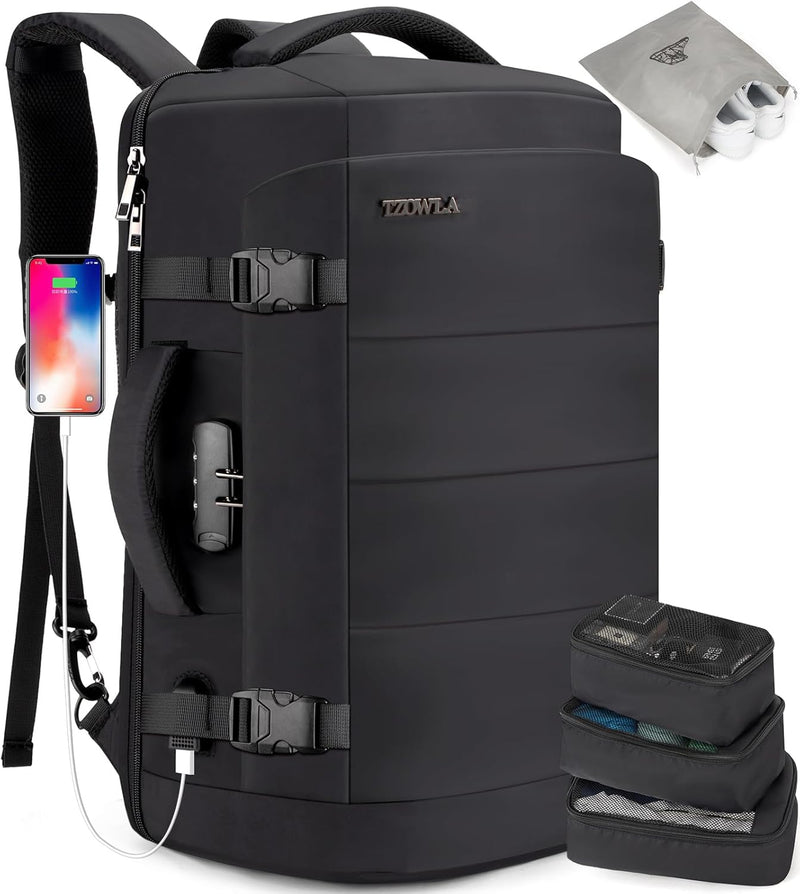 40L Waterbestendige Reis Laptop Rugzak met USB-poort & Antidiefstal Slot – AeroPack