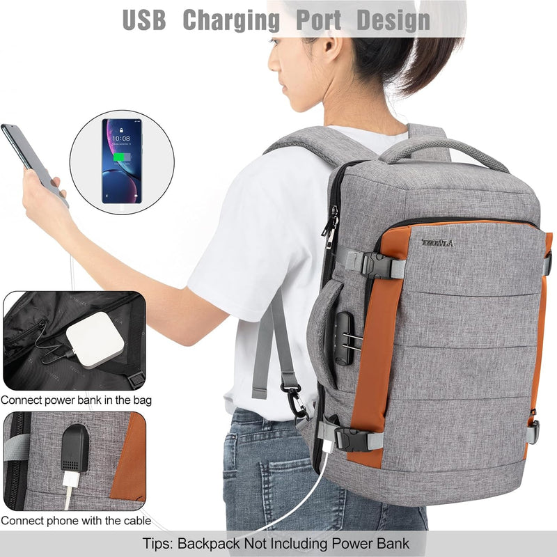40L Waterbestendige Reis Laptop Rugzak met USB-poort & Antidiefstal Slot – AeroPack
