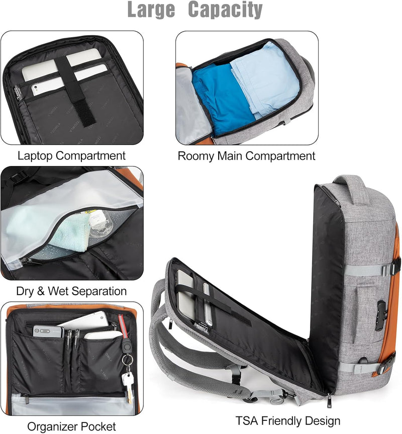 40L Waterbestendige Reis Laptop Rugzak met USB-poort & Antidiefstal Slot – AeroPack