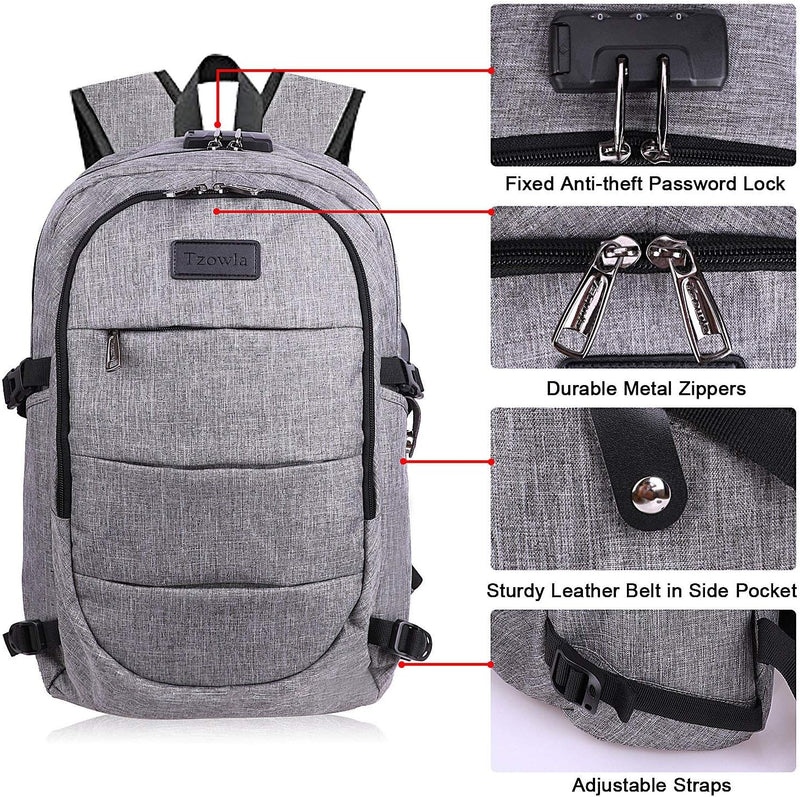 Extra Grote Anti-Diefstal Laptop- en Reisrugzak met USB-poort - 30–50L