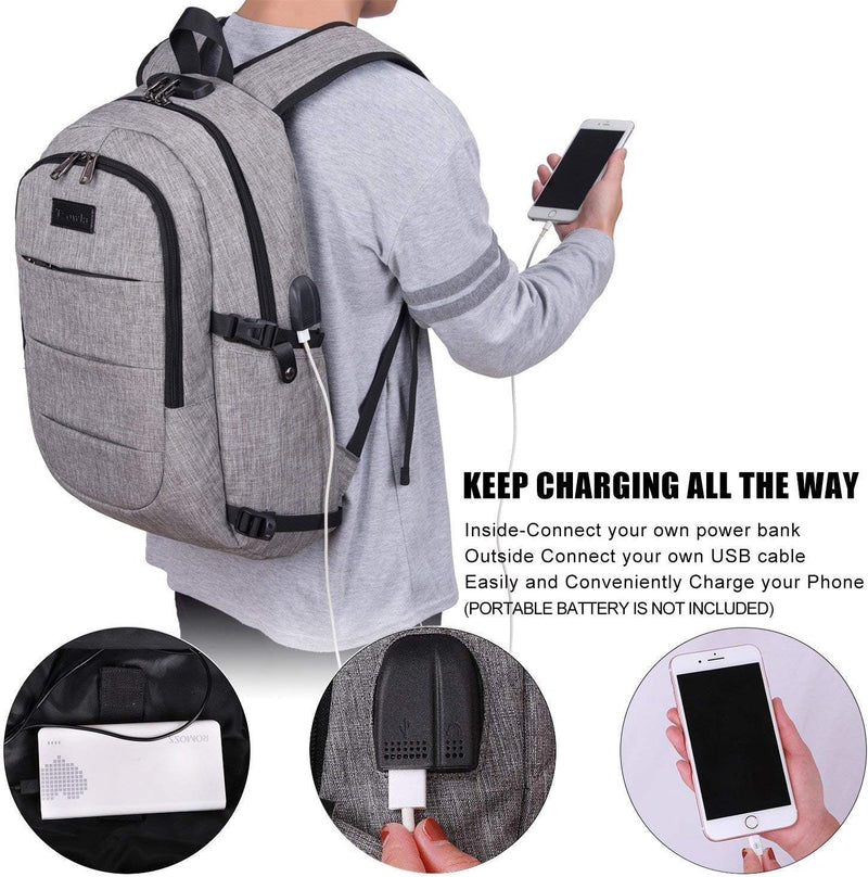 Extra Grote Anti-Diefstal Laptop- en Reisrugzak met USB-poort - 30–50L