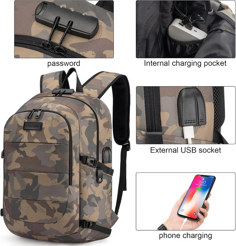 Extra Grote Anti-Diefstal Laptop- en Reisrugzak met USB-poort - 30–50L
