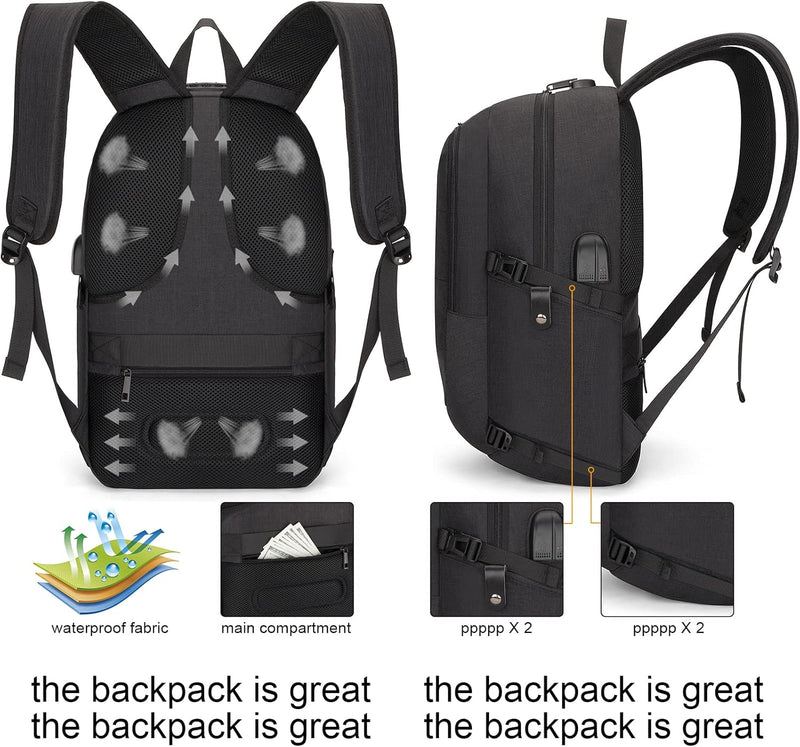 Extra Grote Anti-Diefstal Laptop- en Reisrugzak met USB-poort - 30–50L