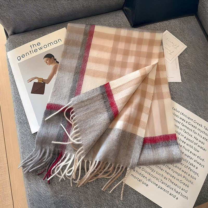 Stijlvolle Brits Geruite Kasjmier Dames Wintersjaal - Victoria