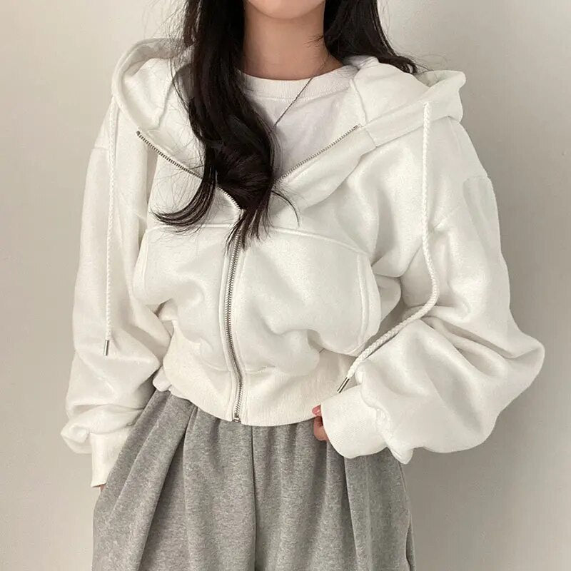 Kort Dames Vest met Capuchon en Oversized Pasvorm – Rinette