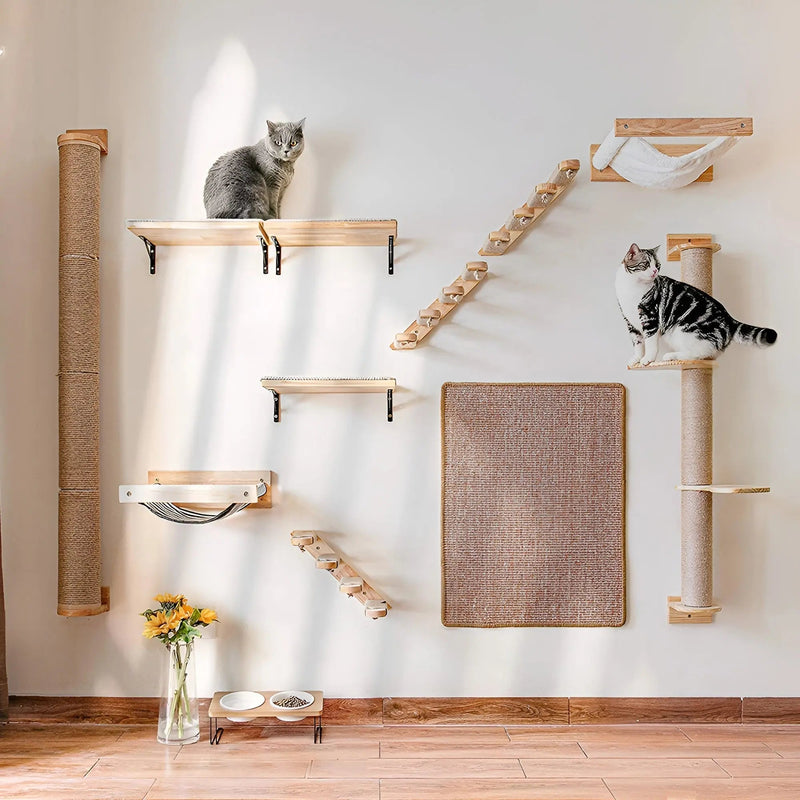Wandklimplank voor Katten met Krabpaal - ClimbPaws