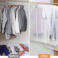 PEVA Kledinghoes Set – 12-Pack Hangende Kledinghoezen in 3 Maten (1 Kopen, Krijg 1 GRATIS)