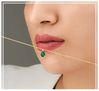 Naszyjnik z szmaragdowozieloną łezką | Elegancka biżuteria na każdy dzień