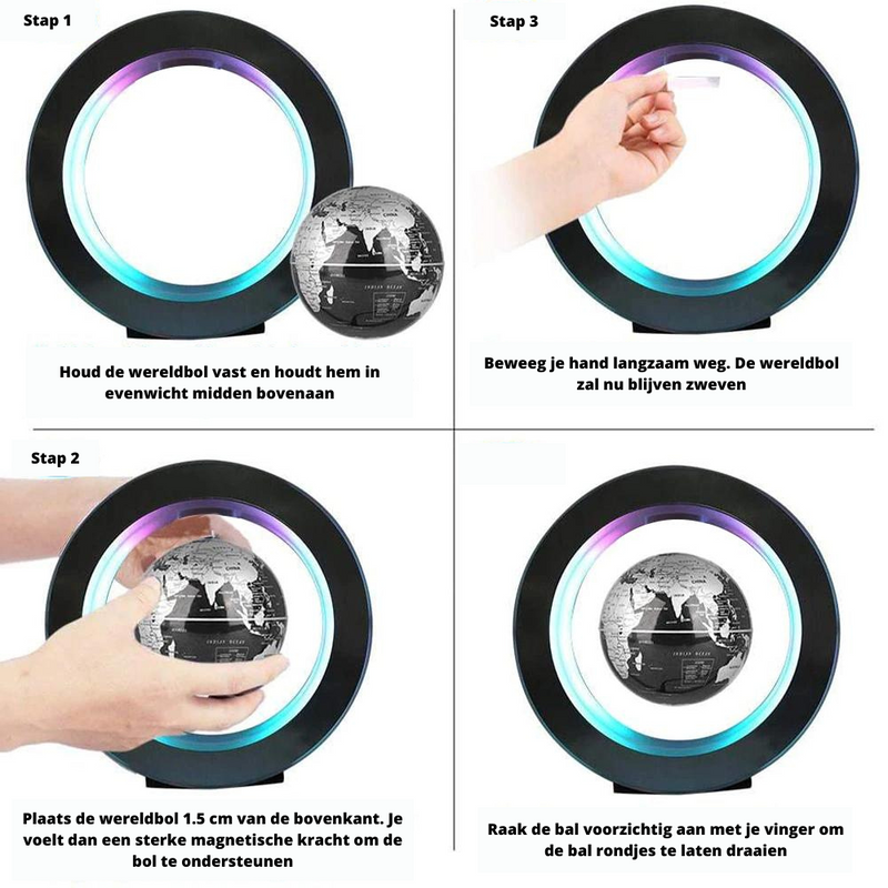 Lampa z unoszącą się kulą ziemską | Unikalna ozdoba do domu