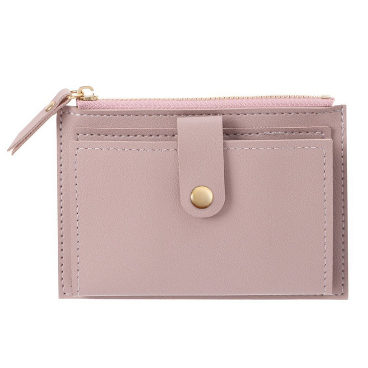 Aksamitny skórzany mini portfel | Kompaktowy i modny