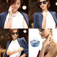 Oceaanhart bransoletka z kryształowym sercem | Z pięknym niebieskim zawieszką w kształcie serca